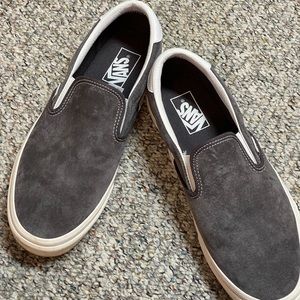 VANS GRAY BRUSHED LEATHER MENS SHOES